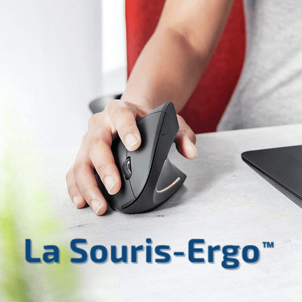 La Souris-Ergo  Souris ergonomique verticale sans fil, droitier